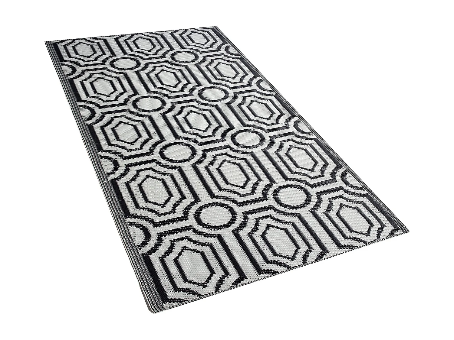 Tapete de exterior BIDAR 90 x 180 cm Preto Reversível