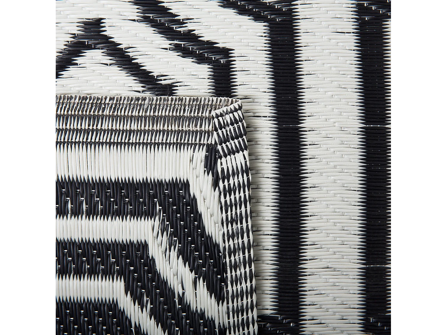 Tapete de exterior BIDAR 90 x 180 cm Preto Reversível