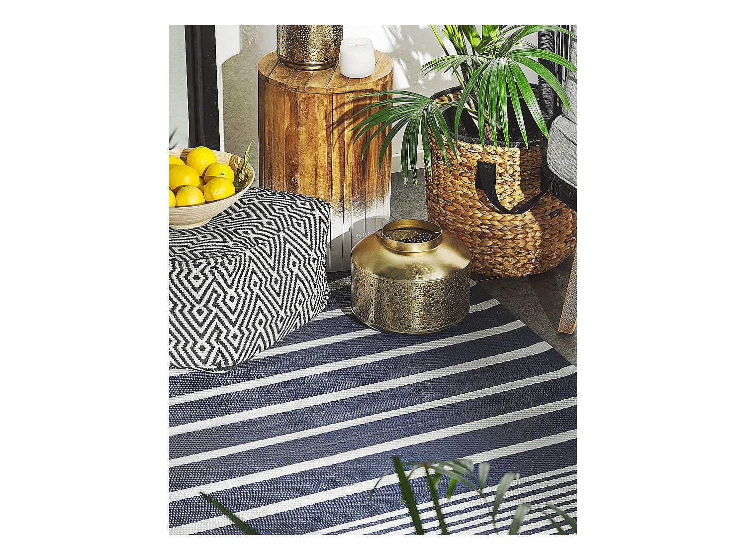 Alfombra de exterior HALDIA 120 x 180 cm Azul oscuro