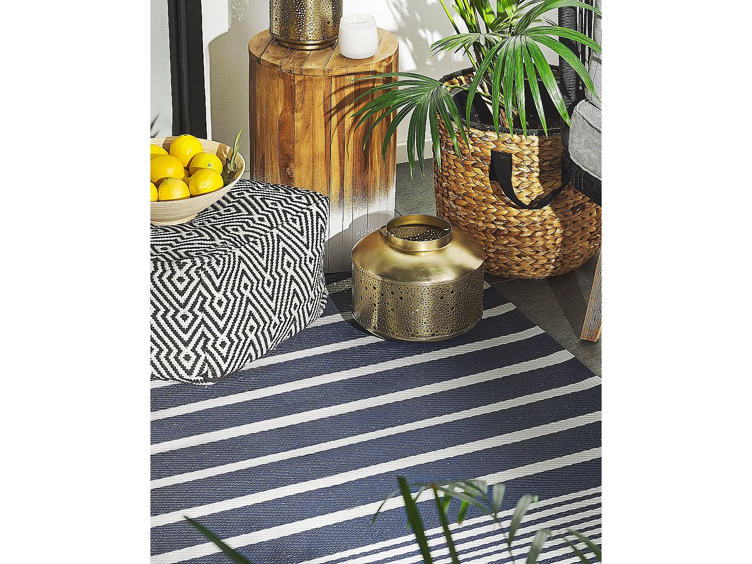 Tapis d'extérieur HALDIA Bleu foncé 120 x 180 cm