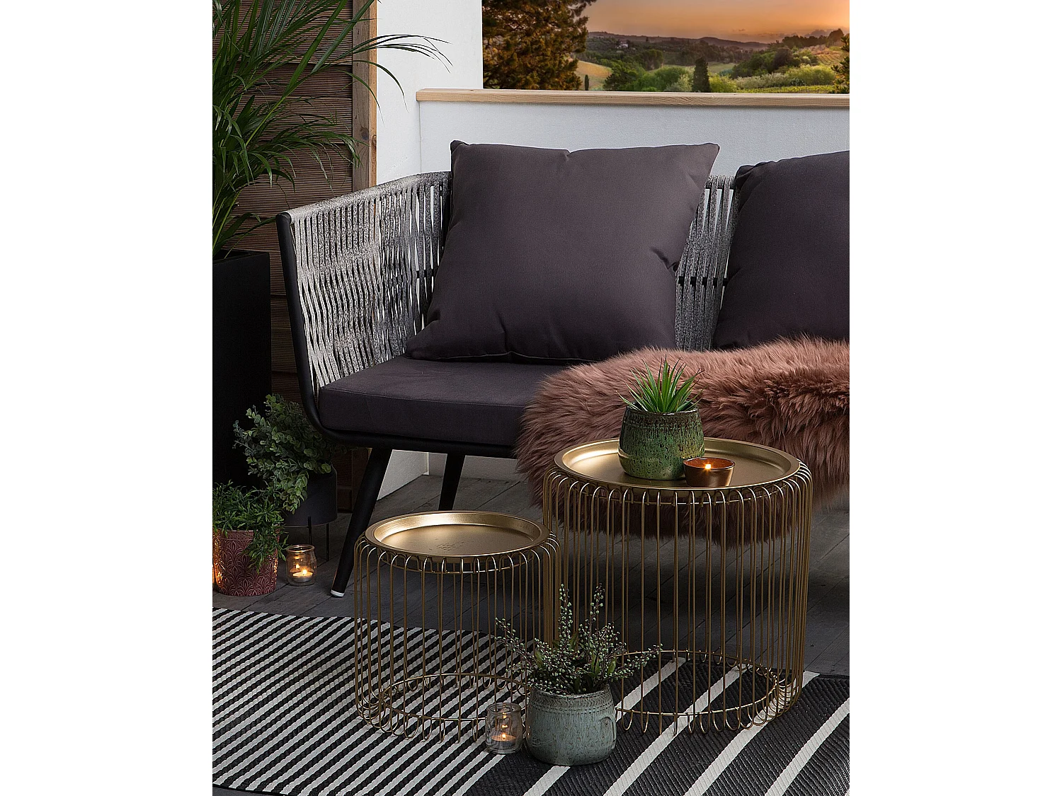 Tapis d'extérieur HALDIA Noir 90 x 180 cm