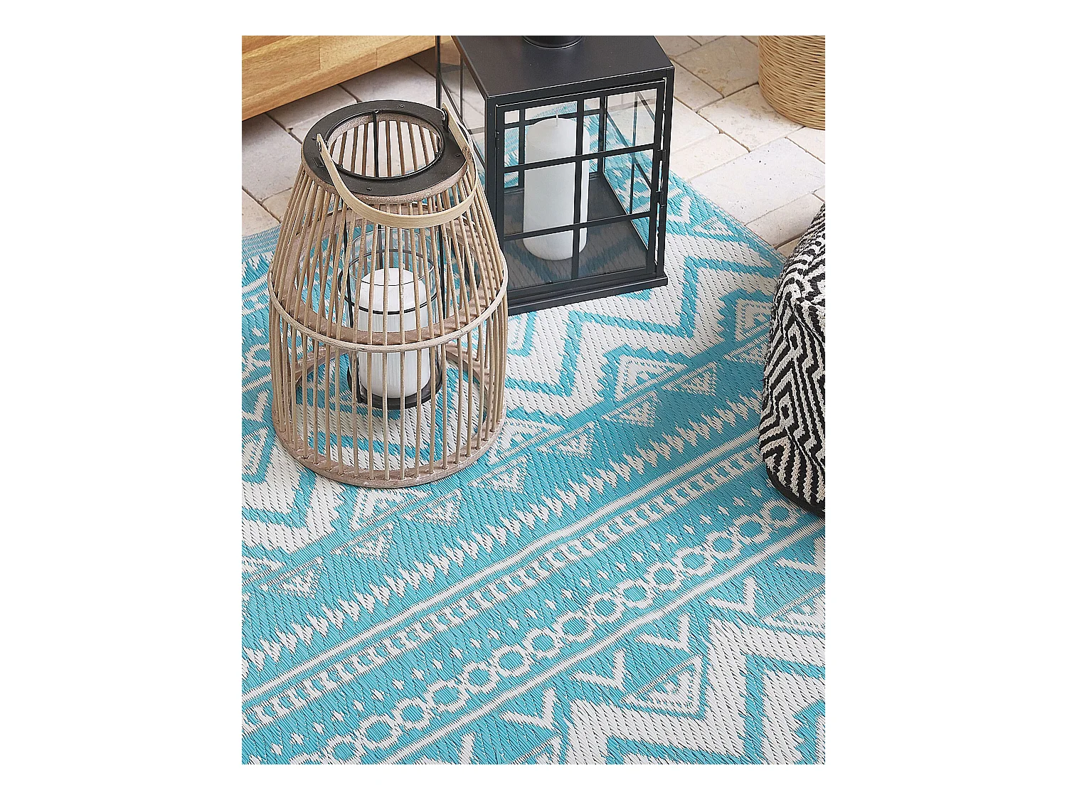 Alfombra de exterior NAGPUR 120 x 180 cm Turquesa