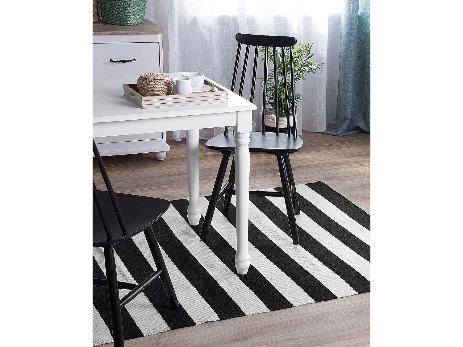 Tappeto per esterni TAVAS 160 x 230 cm Nero/ Bianco