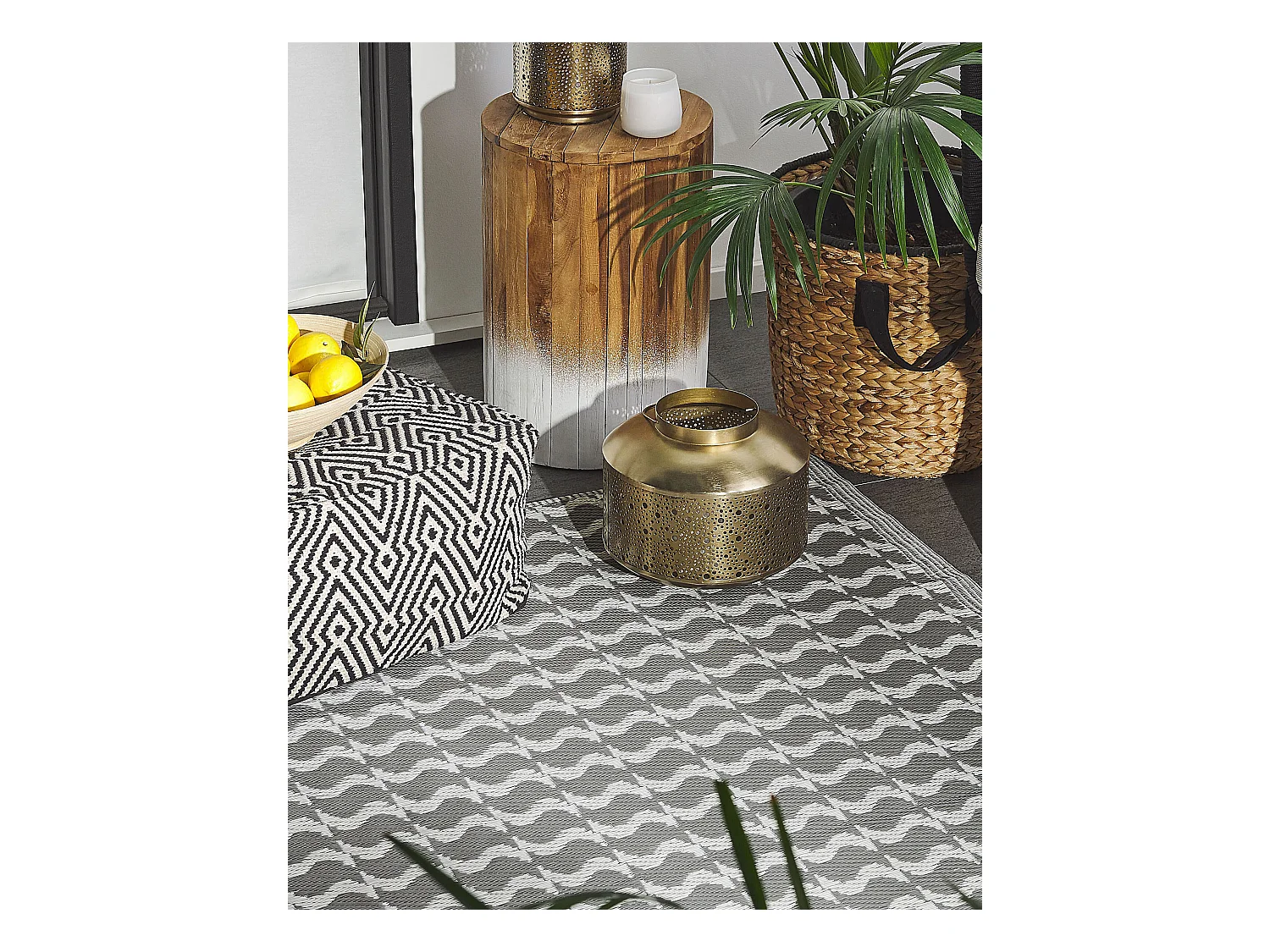 Alfombra de exterior TUMKUR 120 x 180 cm Gris