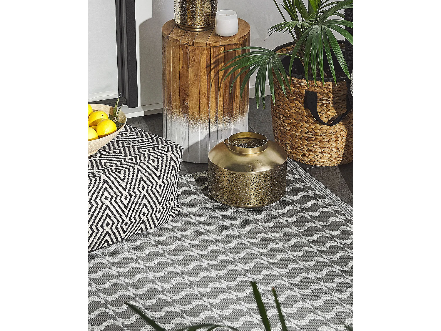 Tapis d'extérieur TUMKUR Gris 120 x 180 cm