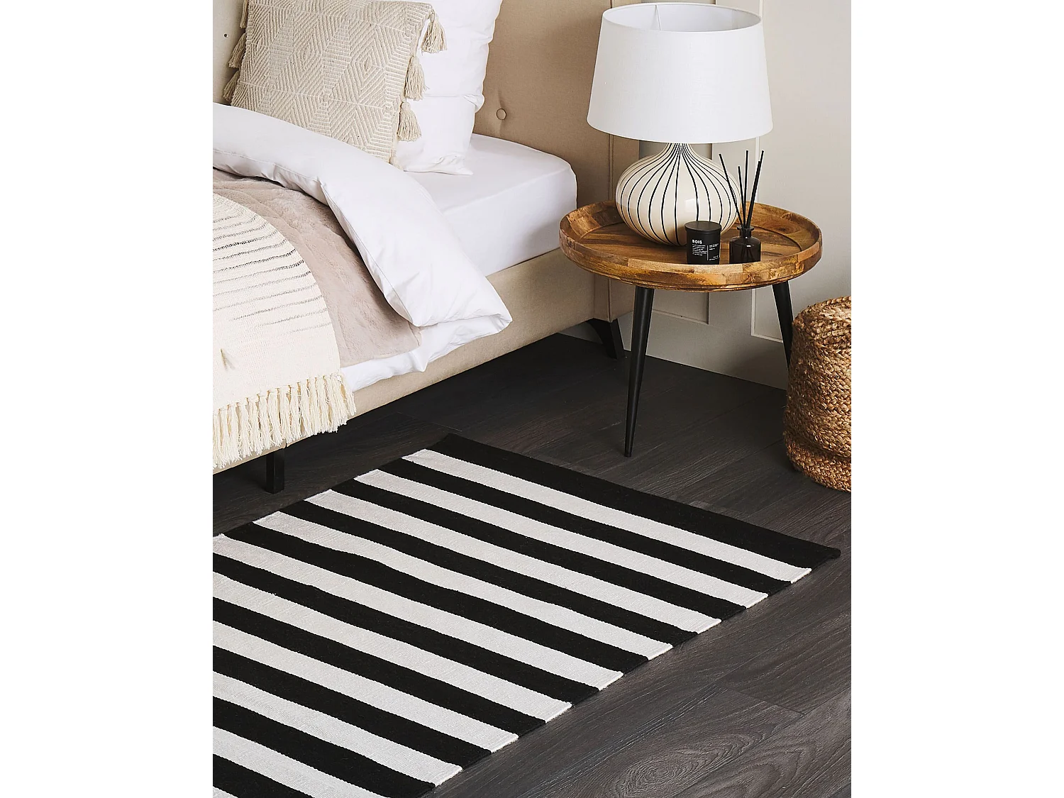 Tapis d'extérieur TAVAS Noir/blanc 80 x 150 cm