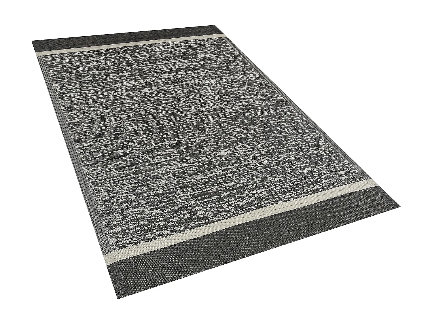 Outdoor Teppich schwarz/weiß 120x180 cm Bodenschutzmatte Kunststoffmatte Ballari