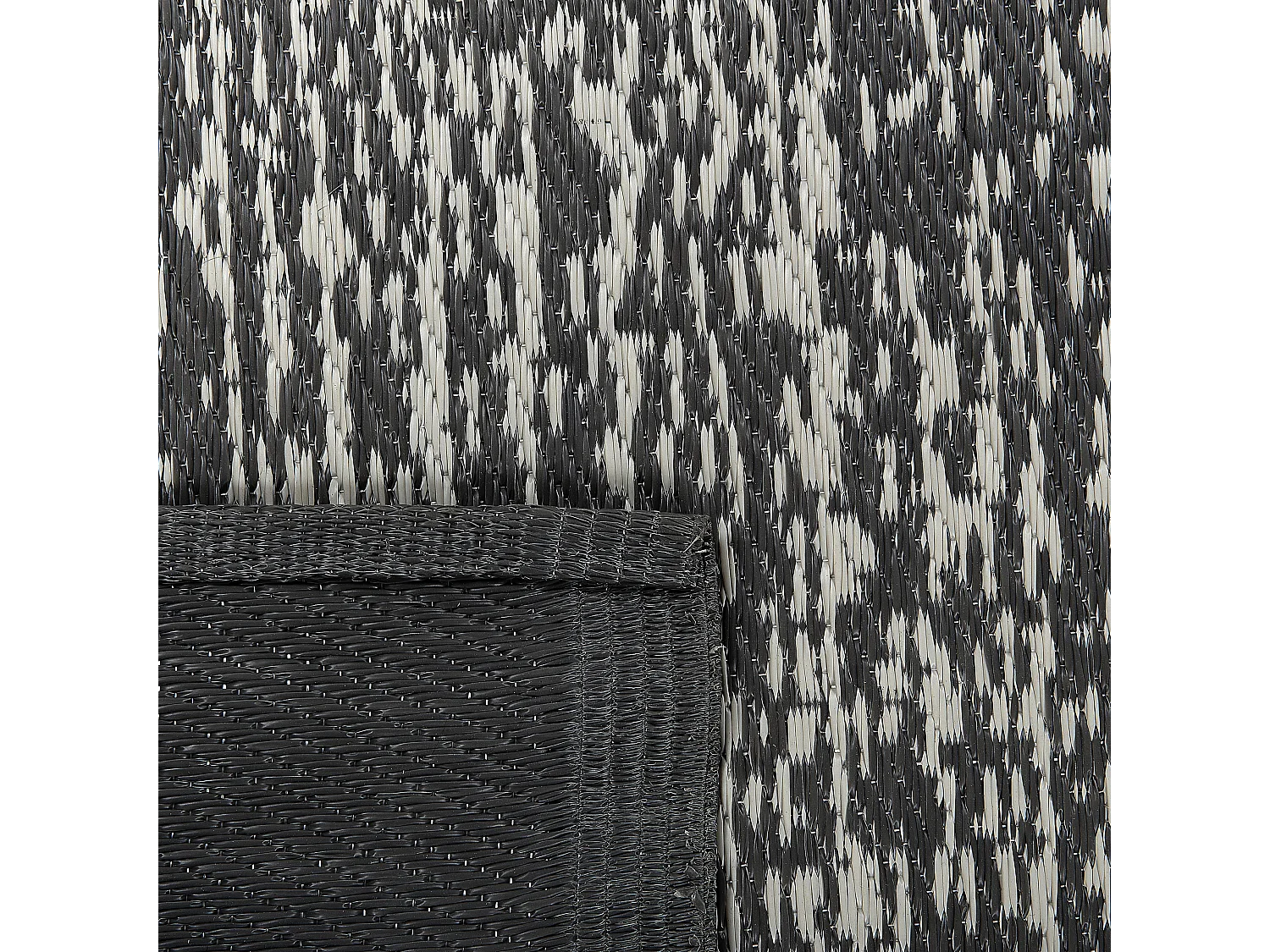 Outdoor Teppich schwarz/weiß 120x180 cm Bodenschutzmatte Kunststoffmatte Ballari