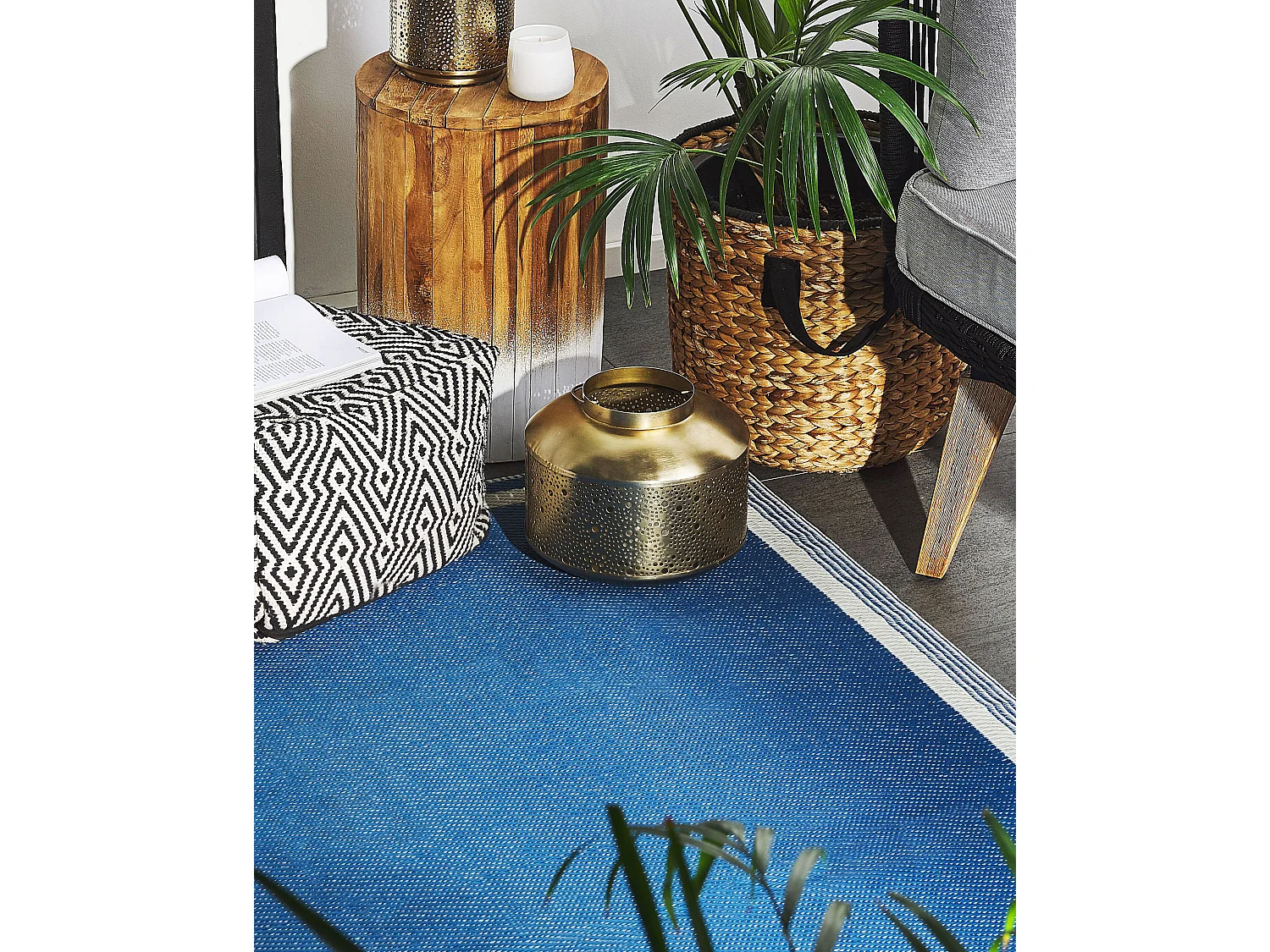 Alfombra de exterior ETAWAH 120 x 180 cm Azul marino