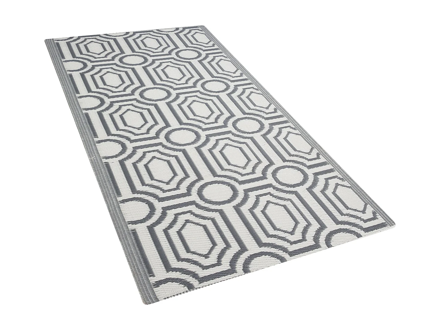 Outdoor Teppich grau 90x180 cm Bodenschutzmatte Kunststoffmatte Bidar