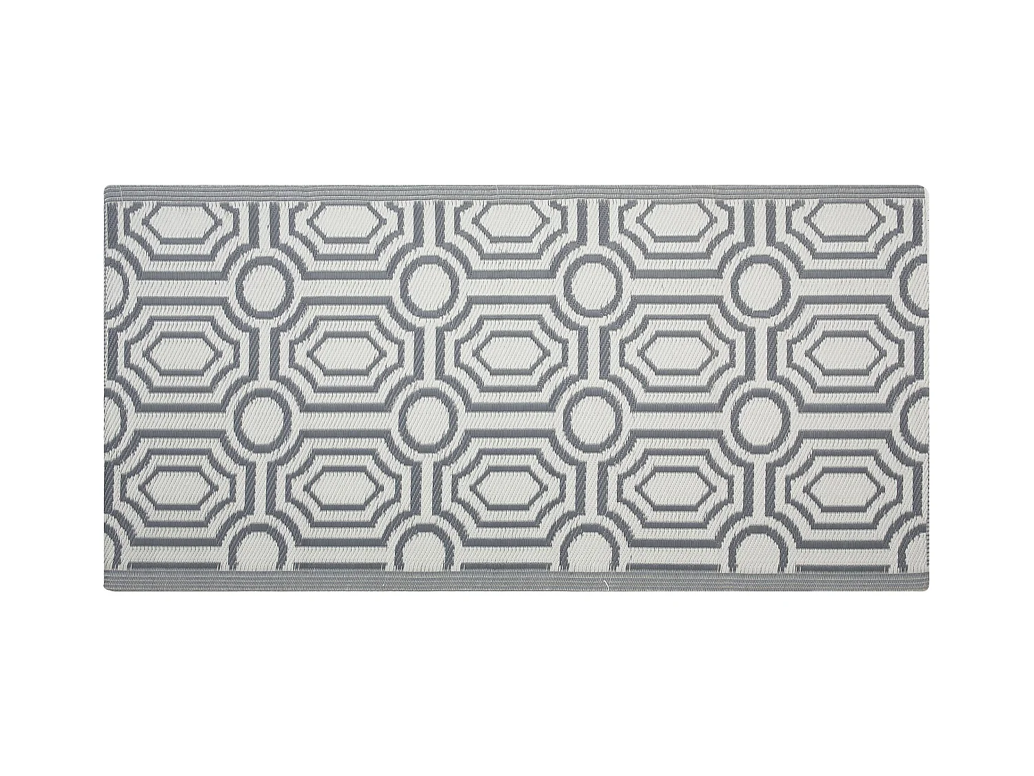 Tapis d'extérieur BIDAR Gris 90 x 180 cm Réversible