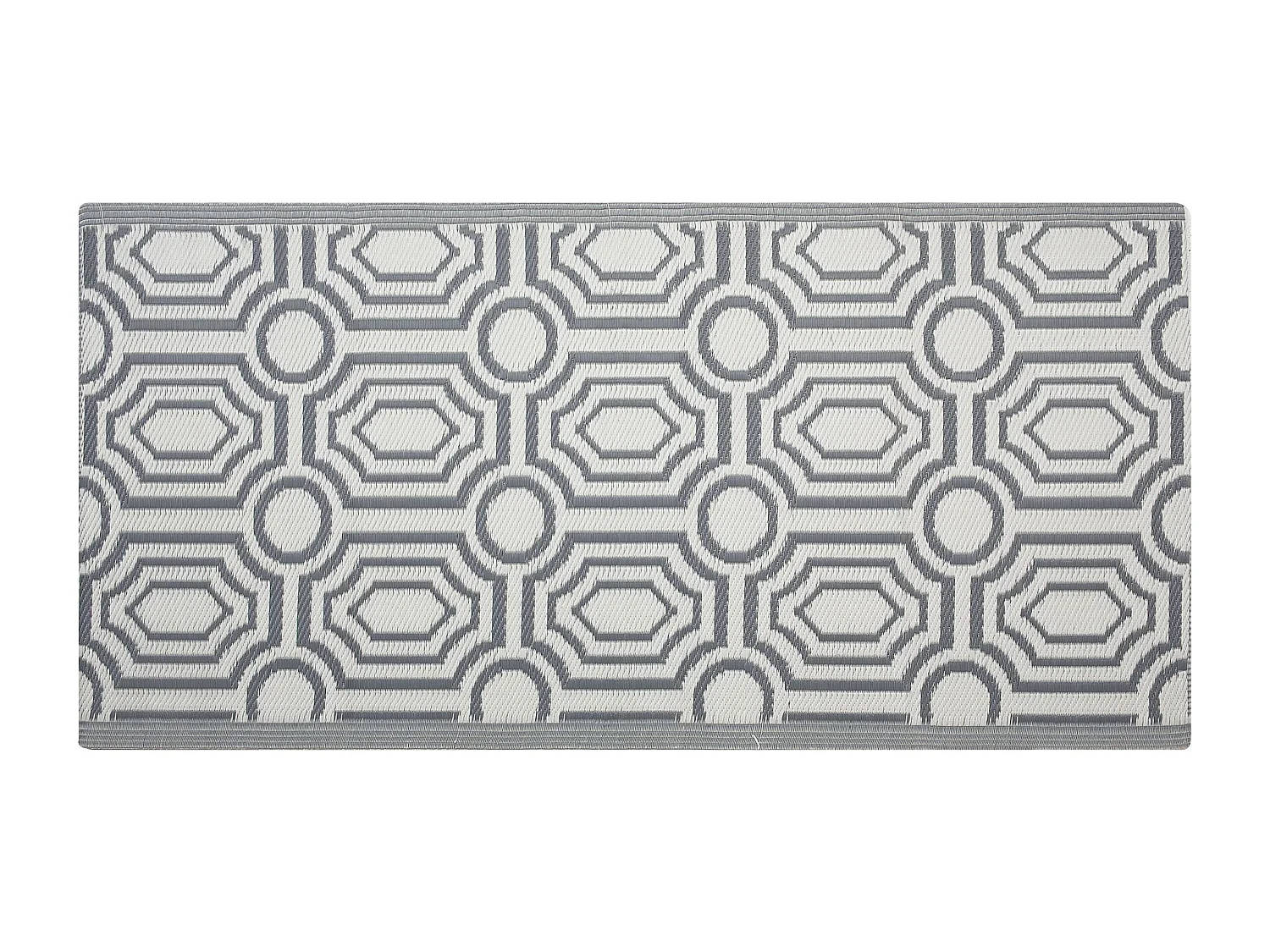 Tapis d'extérieur BIDAR Gris 90 x 180 cm Réversible