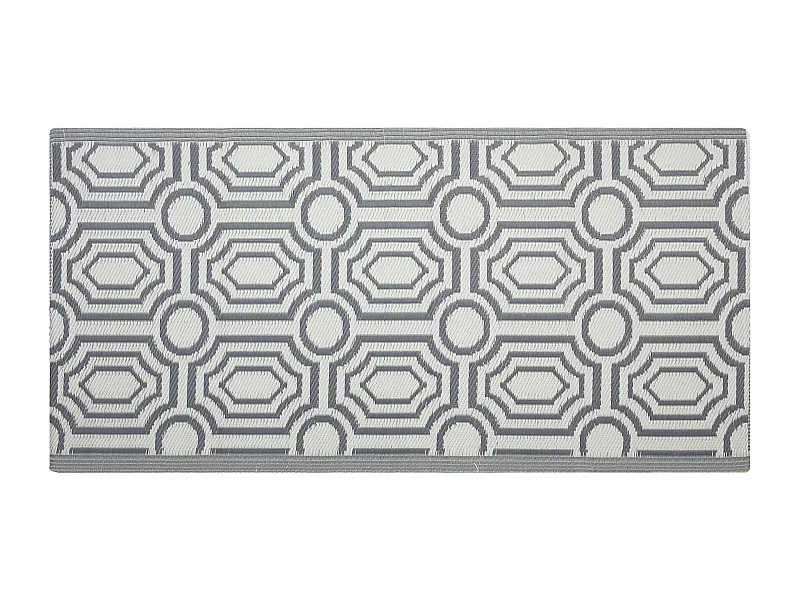 Outdoor Teppich grau 90x180 cm Bodenschutzmatte Kunststoffmatte Bidar
