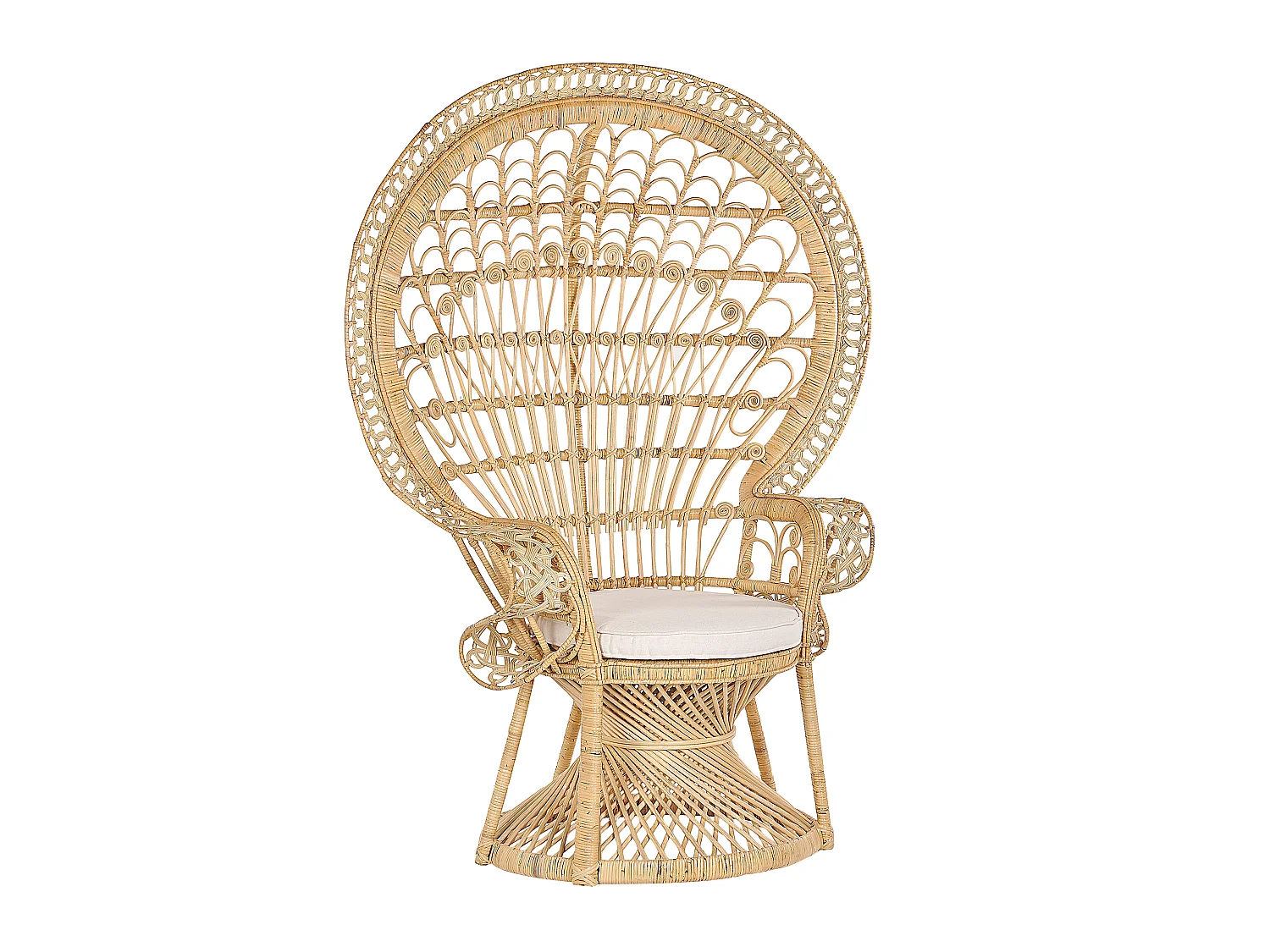 Chaise paon EMMANUELLE Rotin Naturel