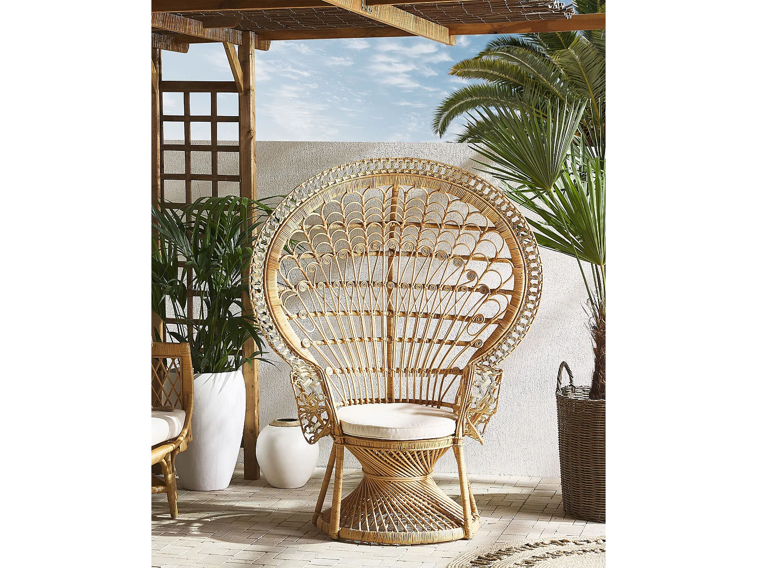 Chaise paon EMMANUELLE Rotin Naturel