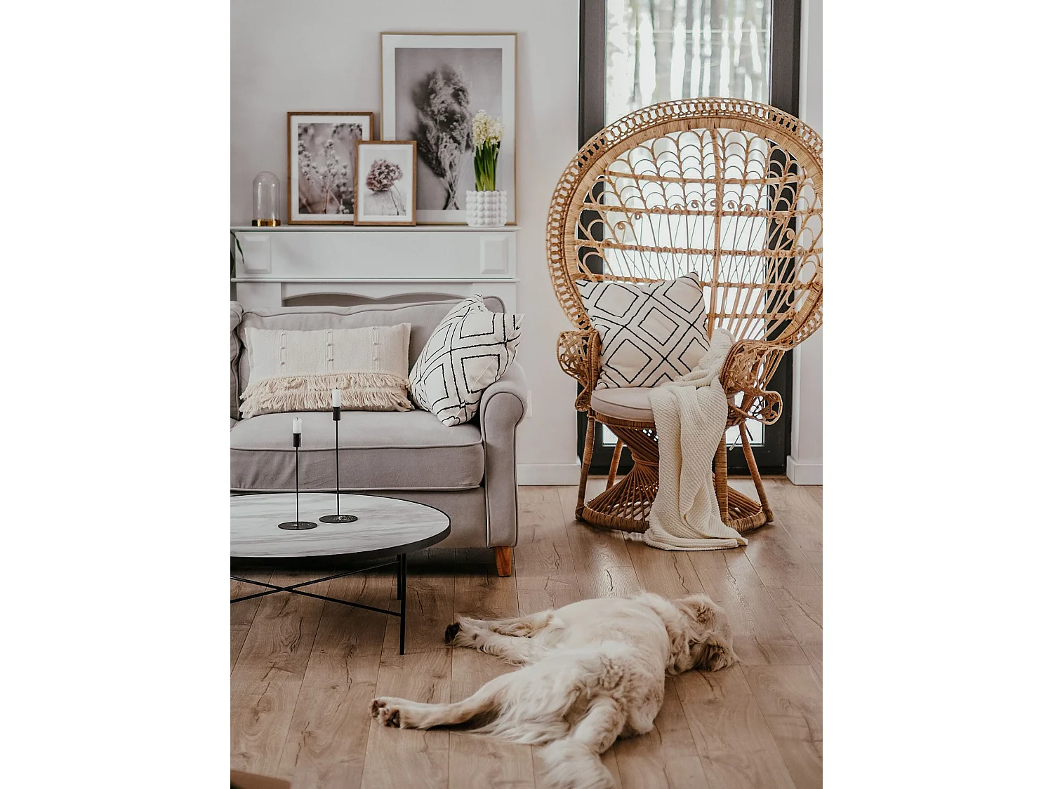Chaise paon EMMANUELLE Rotin Naturel