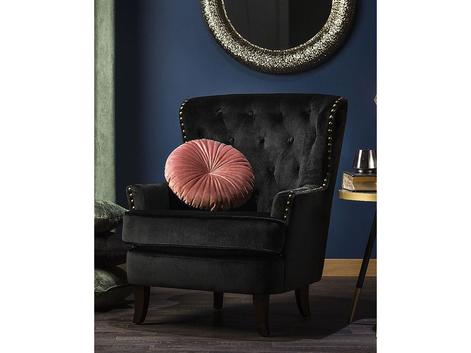 Fauteuil VIBORG II Velours Noir