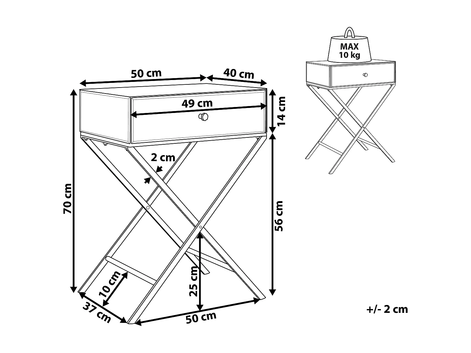 Tavolino VIVY Vetro Argento