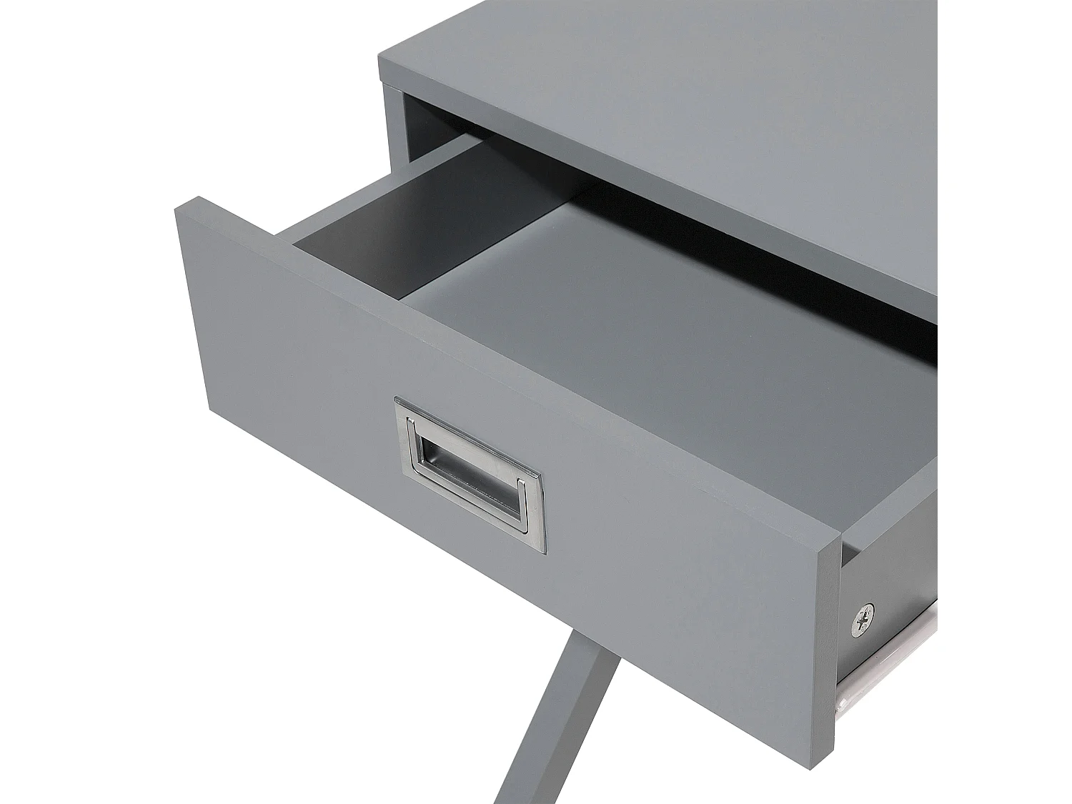 Beistelltisch in Grau mit Schublade Nachttisch Nachtschrank Nachtkommode Monroe