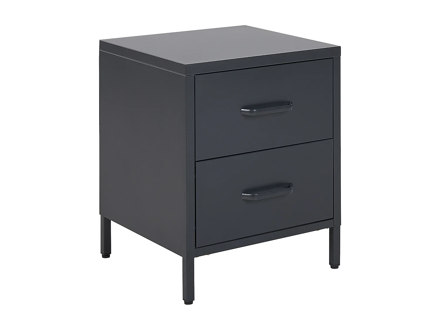 Comodino 2 cassetti MALAVI Metallo Grigio grafite