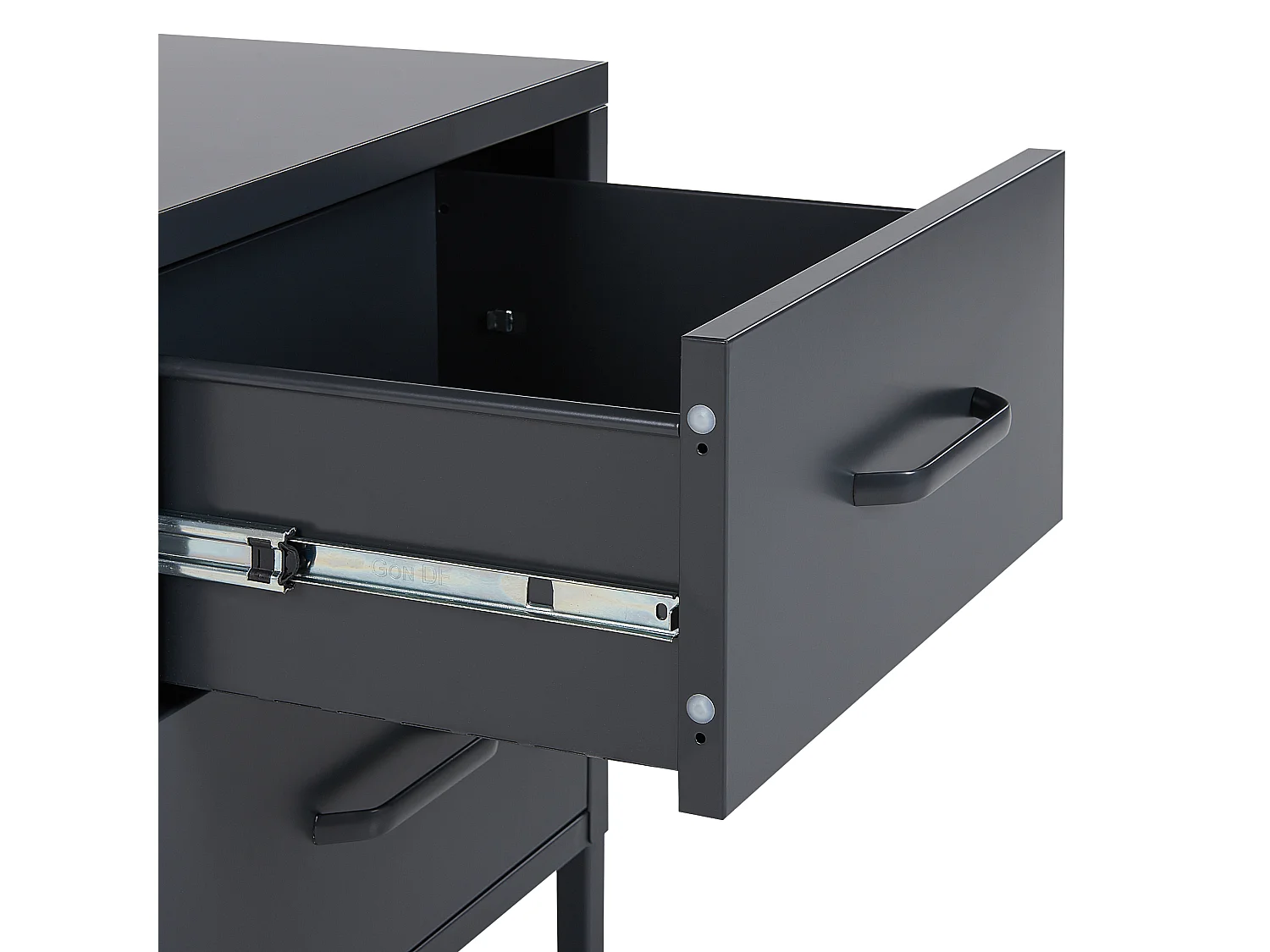 Comodino 2 cassetti MALAVI Metallo Grigio grafite