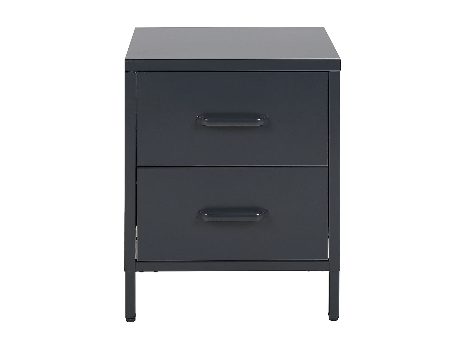 Table de nuit à 2 tiroirs MALAVI Métal Gris graphite