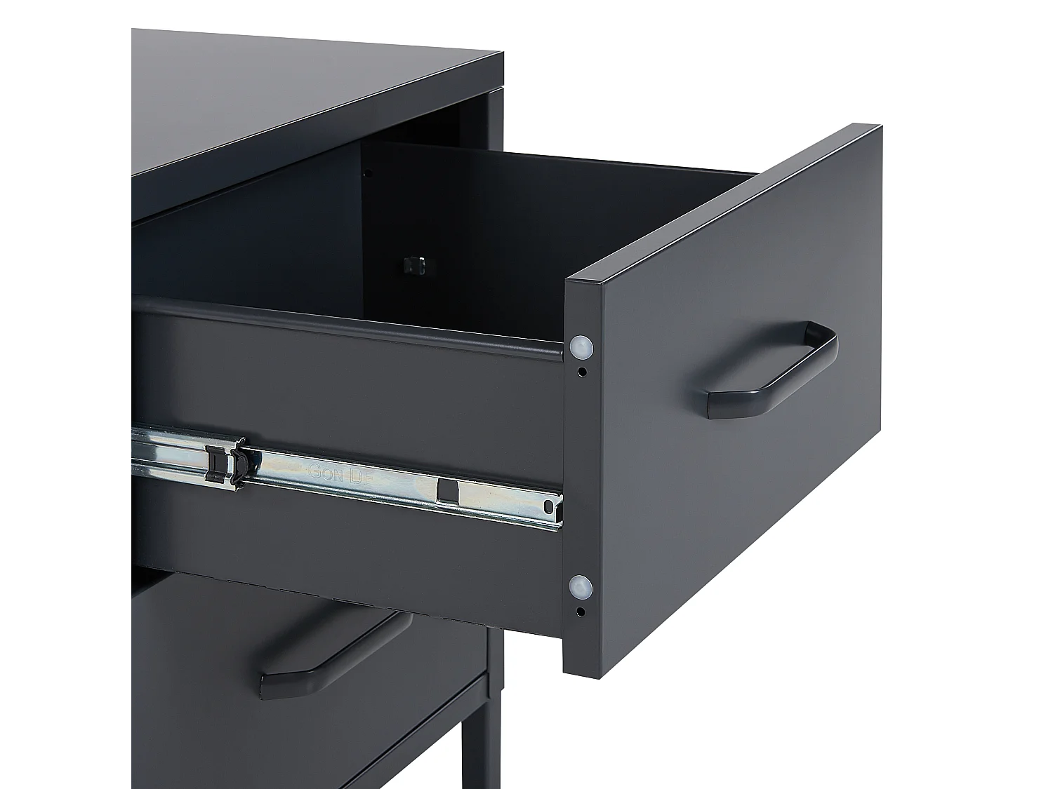 Table de nuit à 2 tiroirs MALAVI Métal Gris graphite