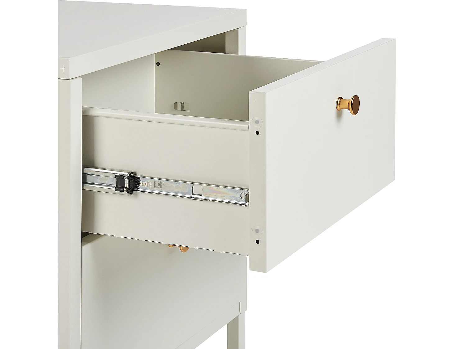 Nachtkastje met 2 lades KYLEA Metaal Wit