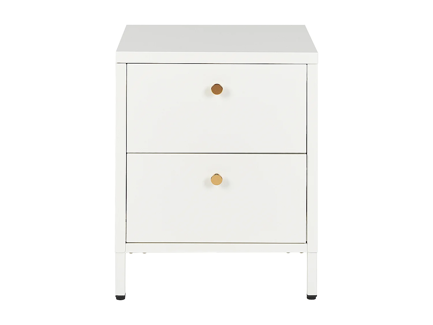 Table de nuit à 2 tiroirs KYLEA Métal Blanc