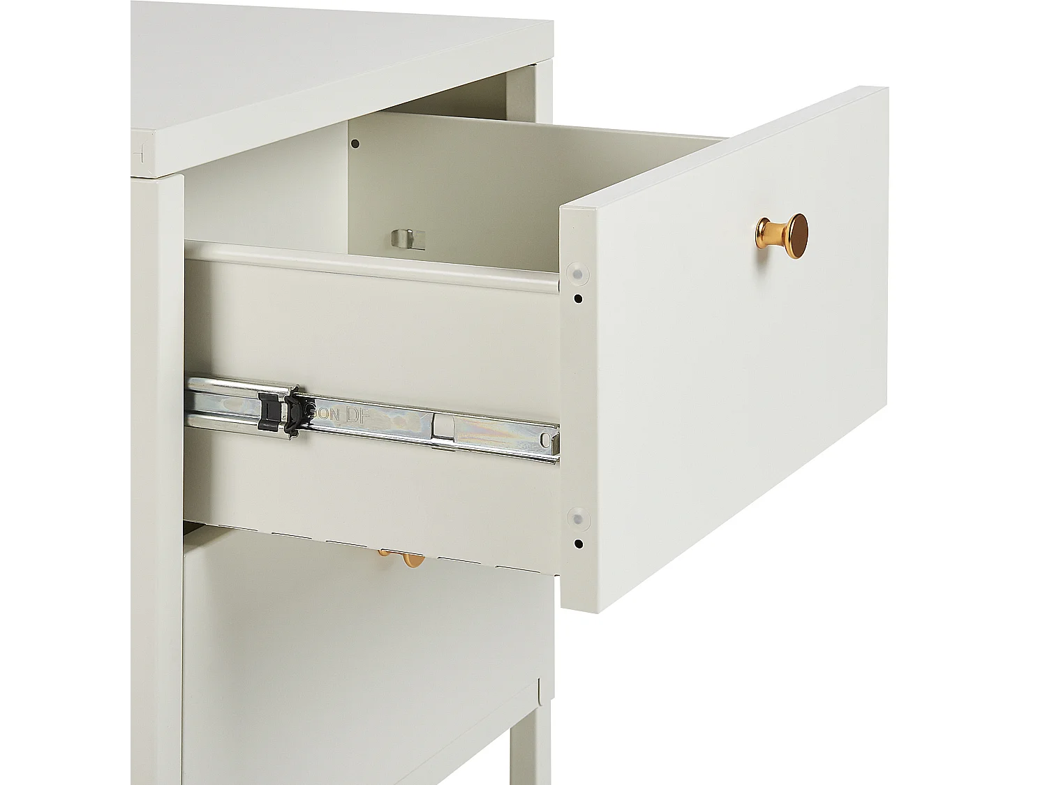 Nachtkastje met 2 lades KYLEA Metaal Wit