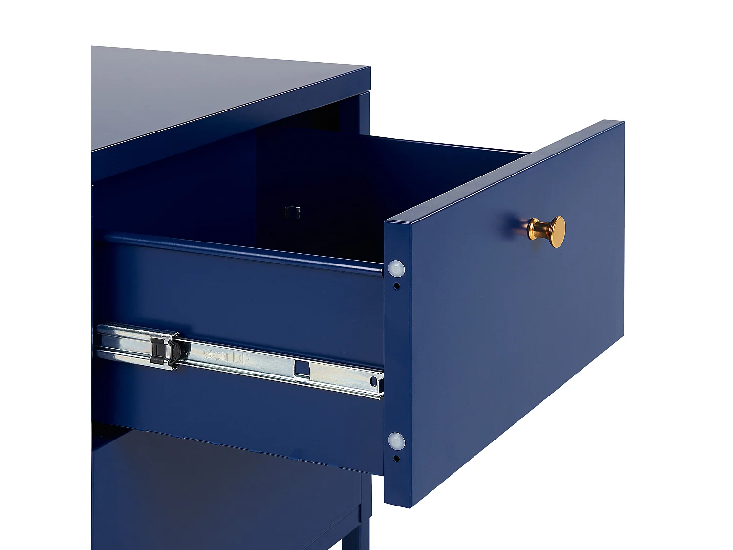 Comodino 2 cassetti KYLEA Metallo Blu marino