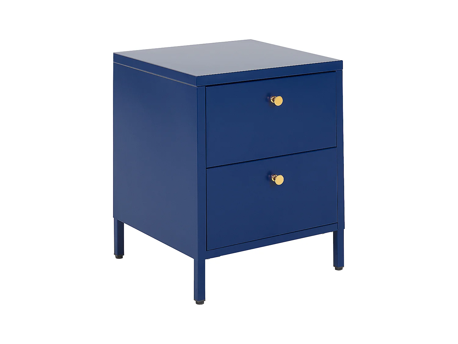 Table de nuit à 2 tiroirs KYLEA Métal Bleu marine