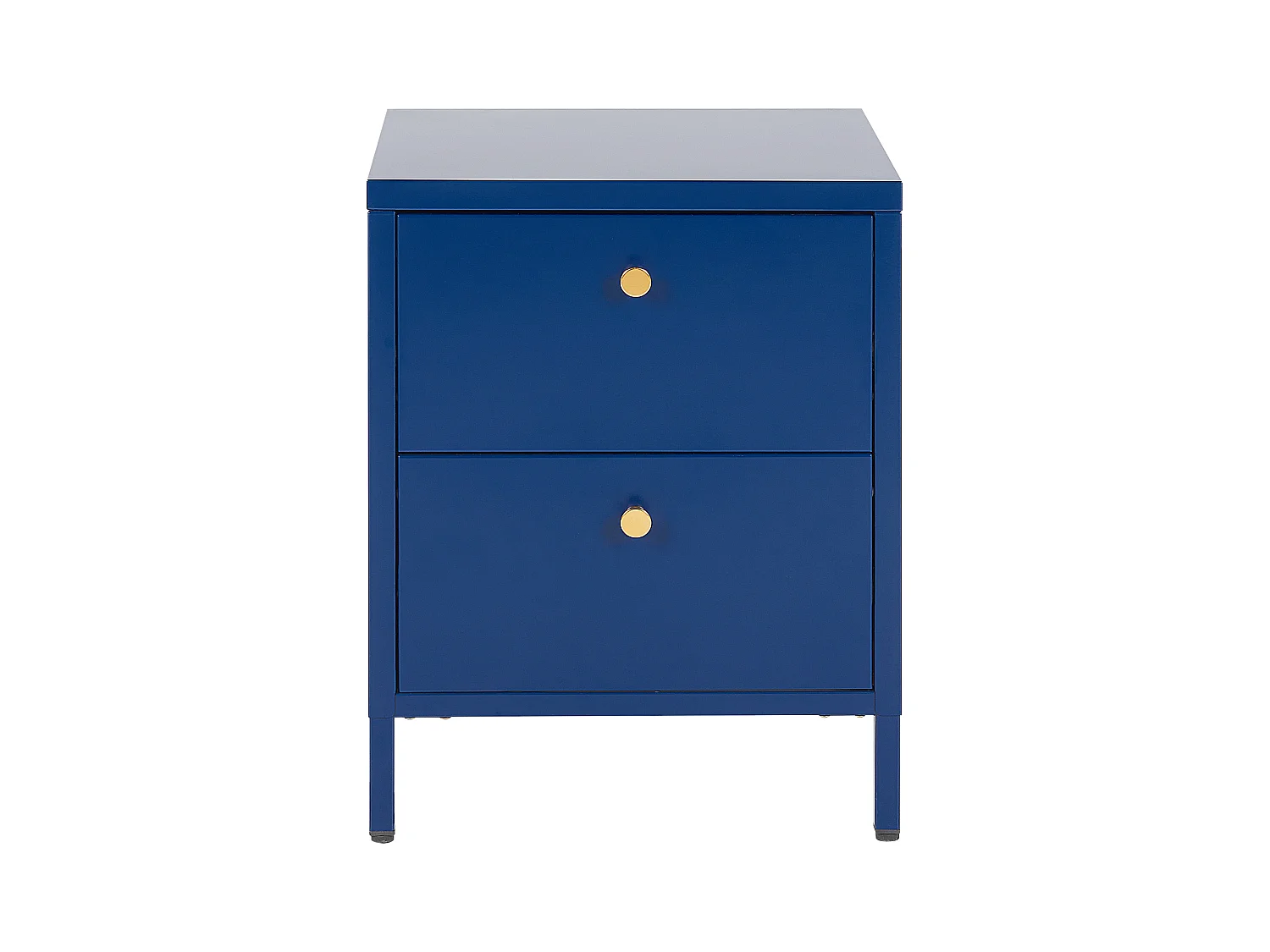 Nachttisch mit 2 Schubladen KYLEA Metall Marineblau