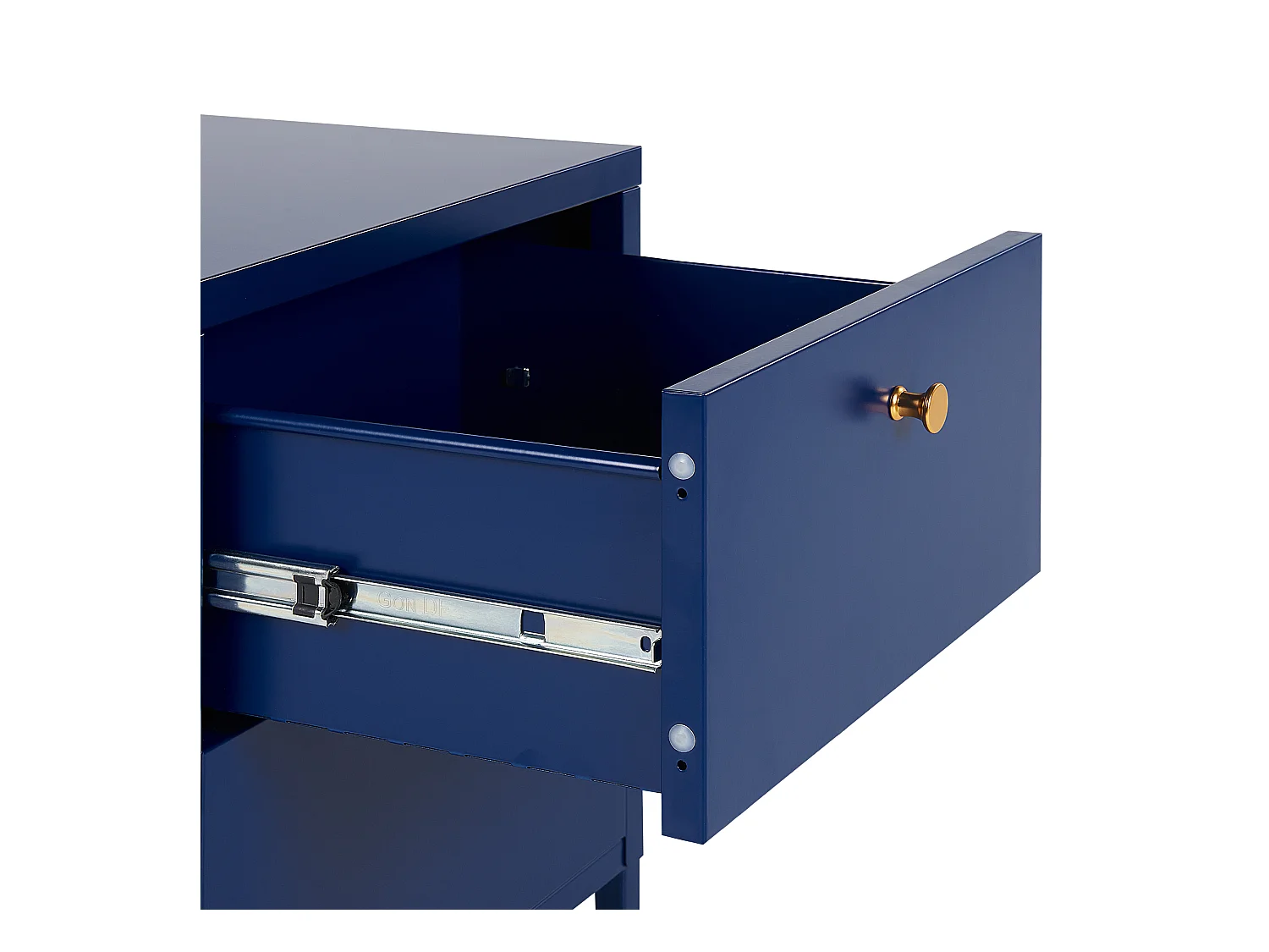 Nachttisch mit 2 Schubladen KYLEA Metall Marineblau