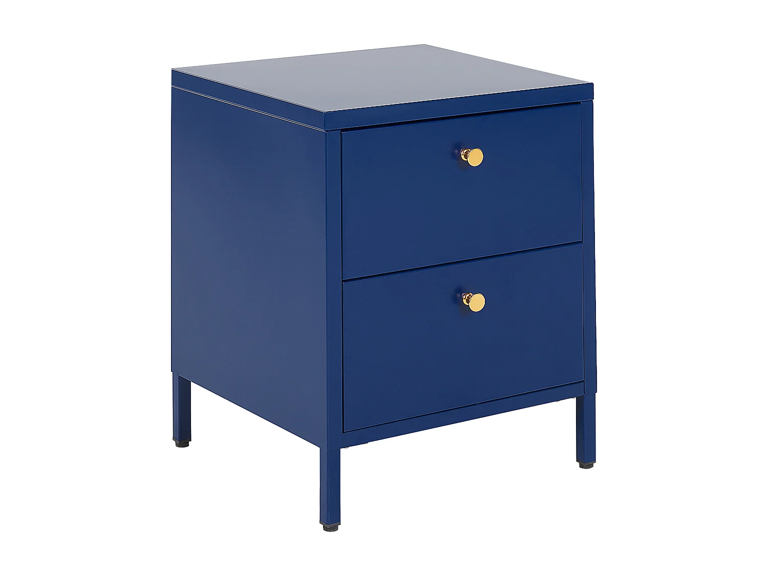 Table de nuit à 2 tiroirs KYLEA Métal Bleu marine