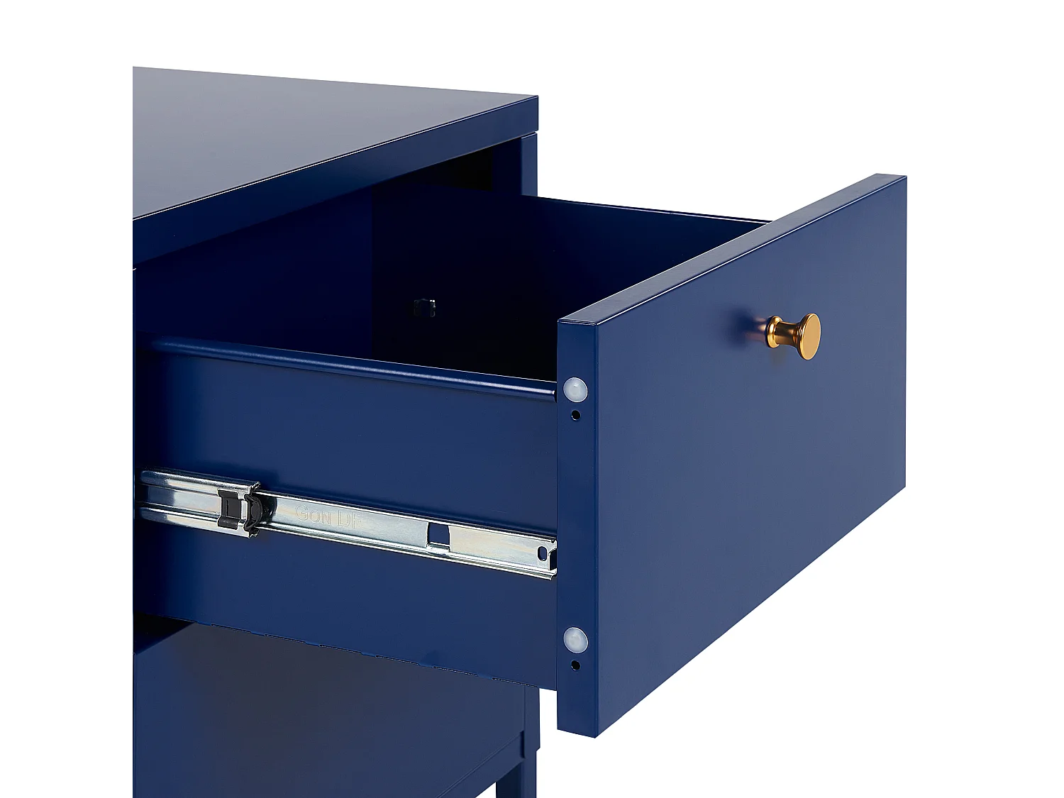 Table de nuit à 2 tiroirs KYLEA Métal Bleu marine