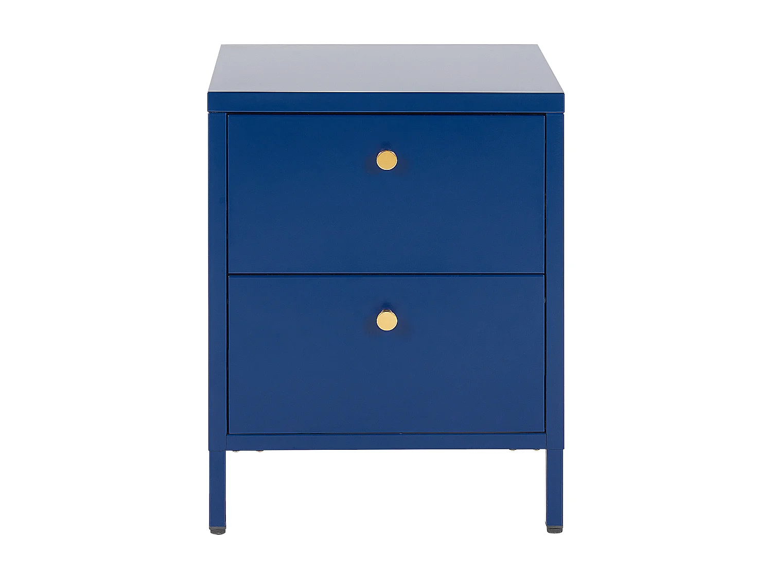 Nachttisch mit 2 Schubladen KYLEA Metall Marineblau