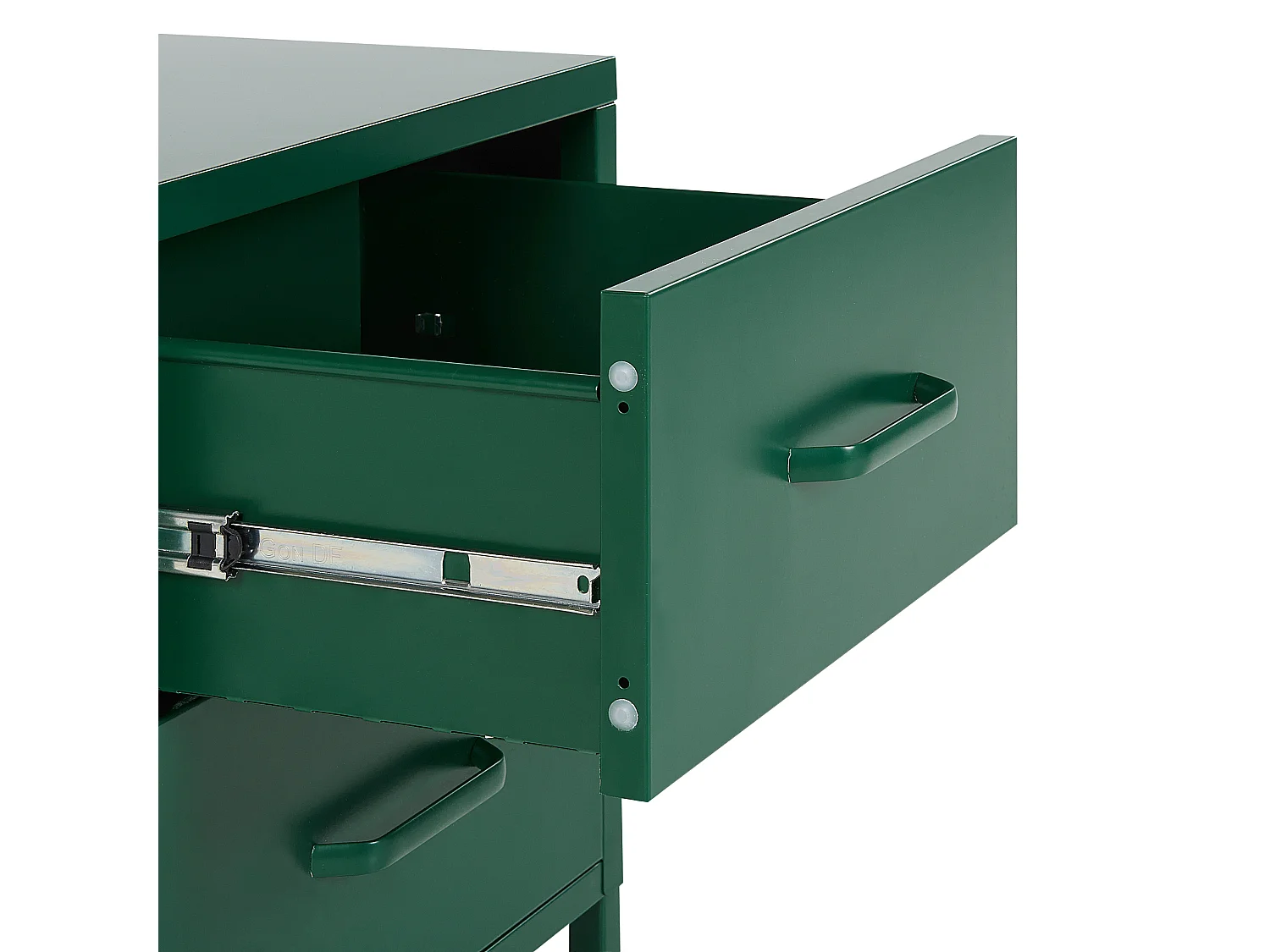 Table de nuit à 2 tiroirs MALAVI Métal Vert