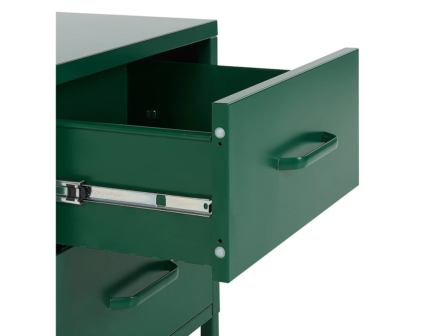 Szafka nocna 2 szuflady MALAVI Metal Zielony
