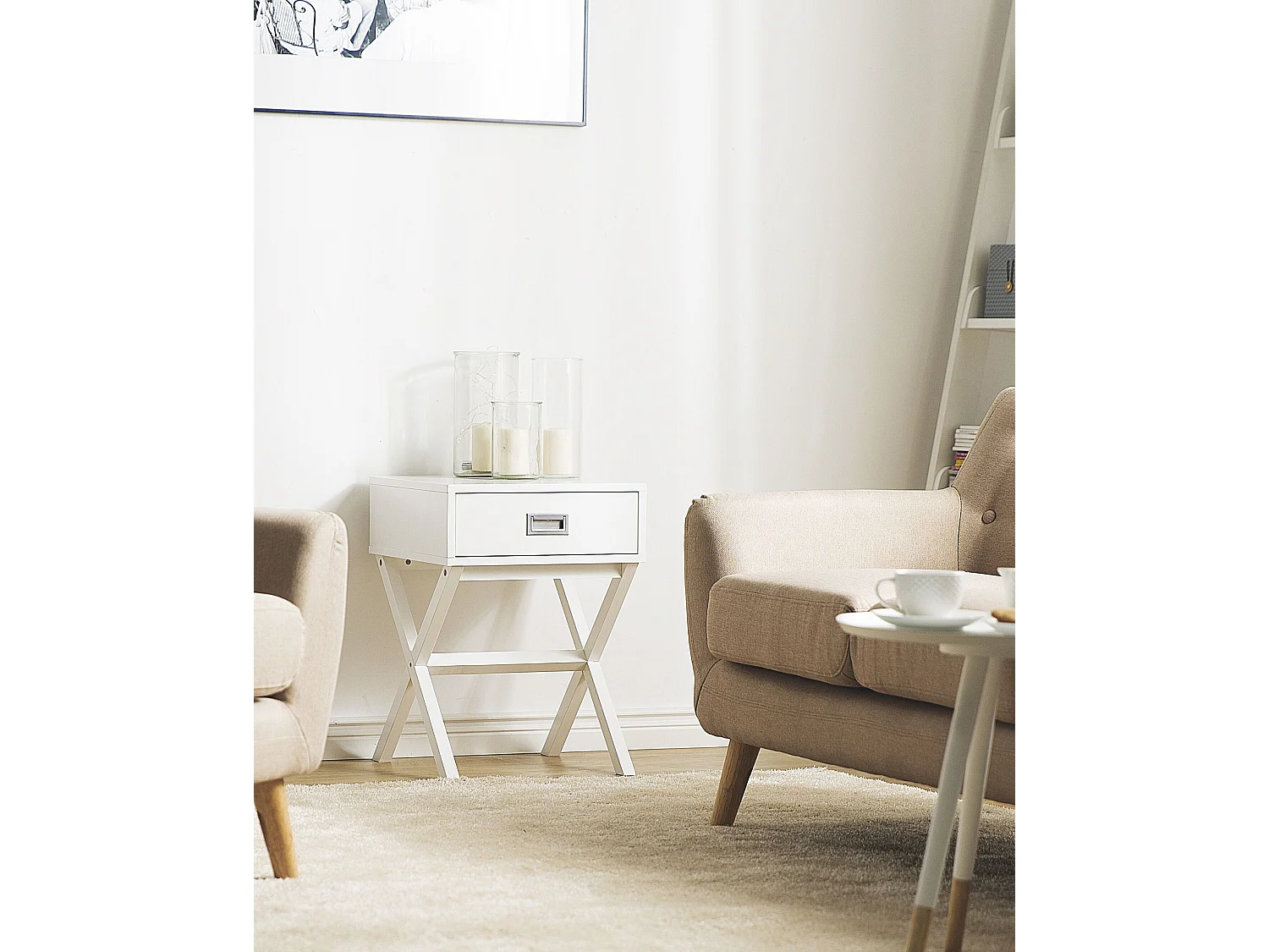 Comodino 1 cassetto MONROE Bianco