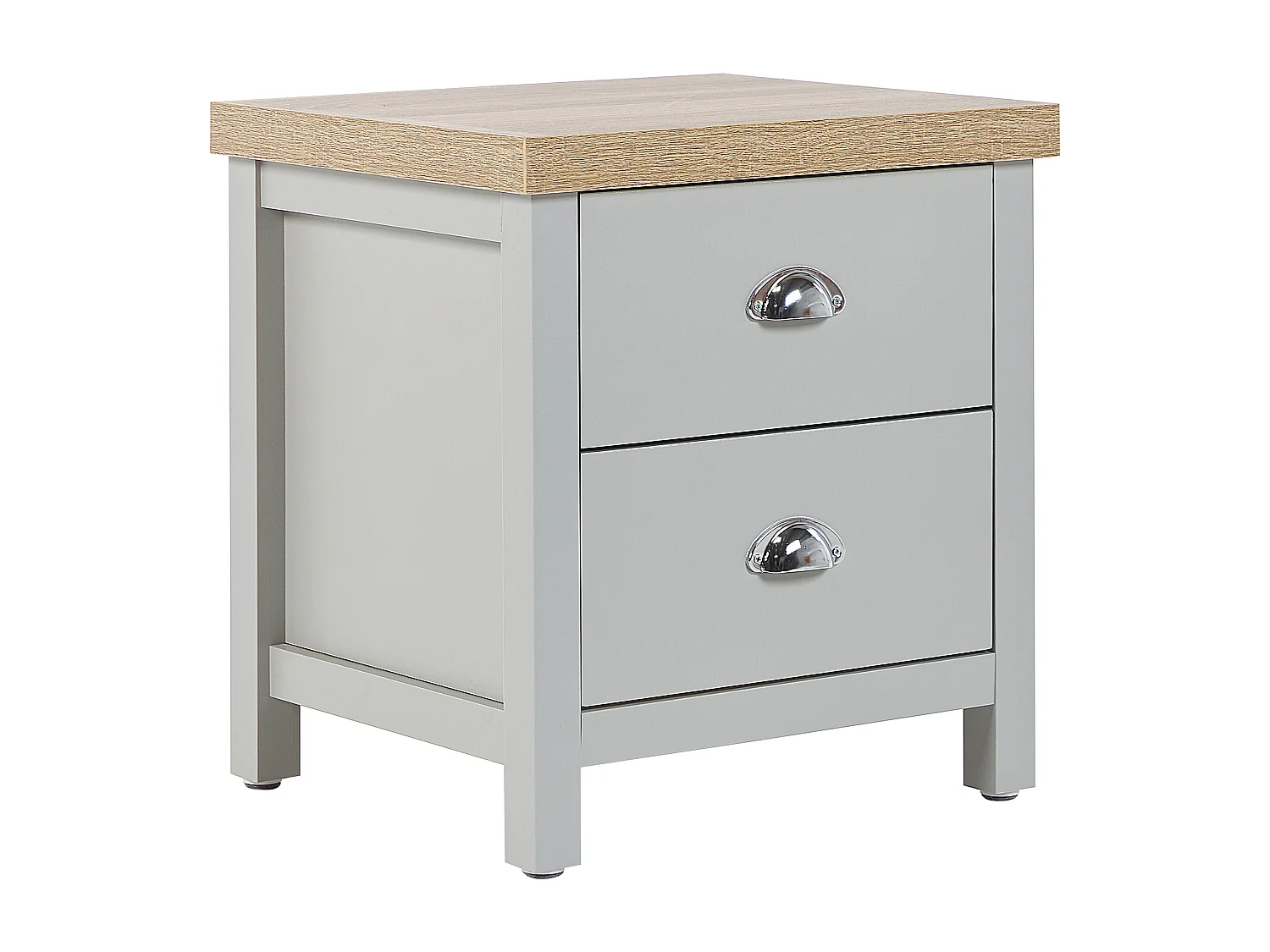 Table de nuit à 2 tiroirs CLIO Gris clair