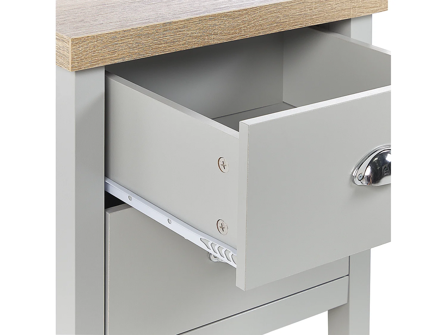 Table de nuit à 2 tiroirs CLIO Gris clair