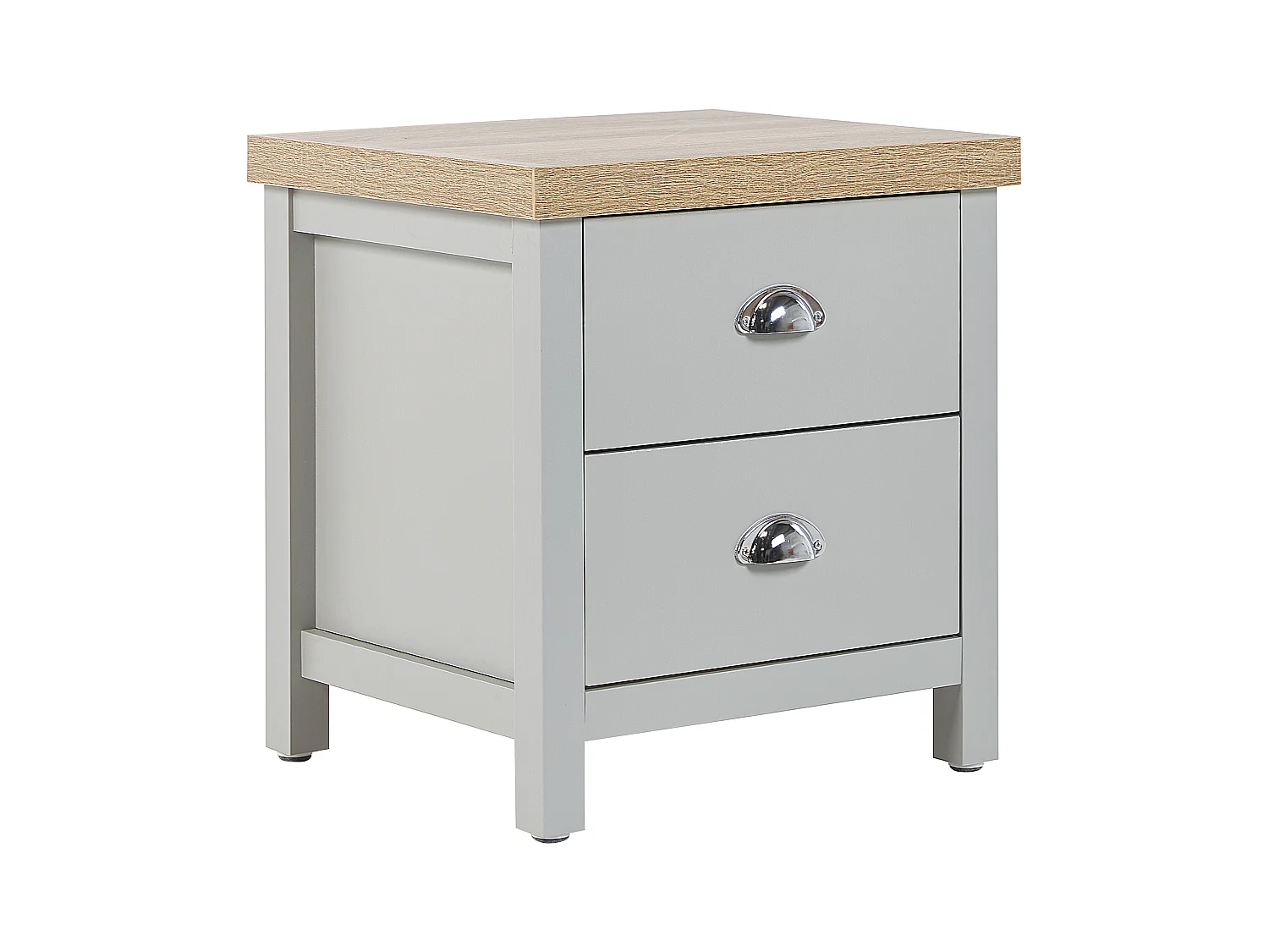 Table de nuit à 2 tiroirs CLIO Gris clair