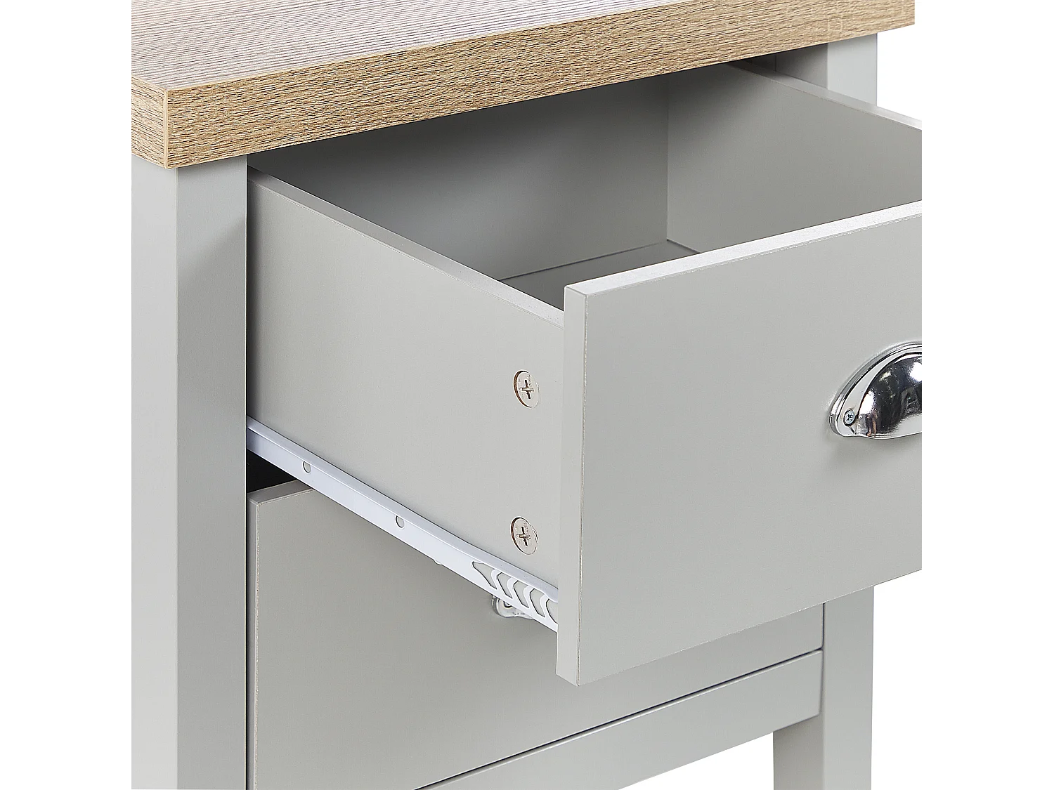 Nachtkastje met 2 lades CLIO Lichtgrijs