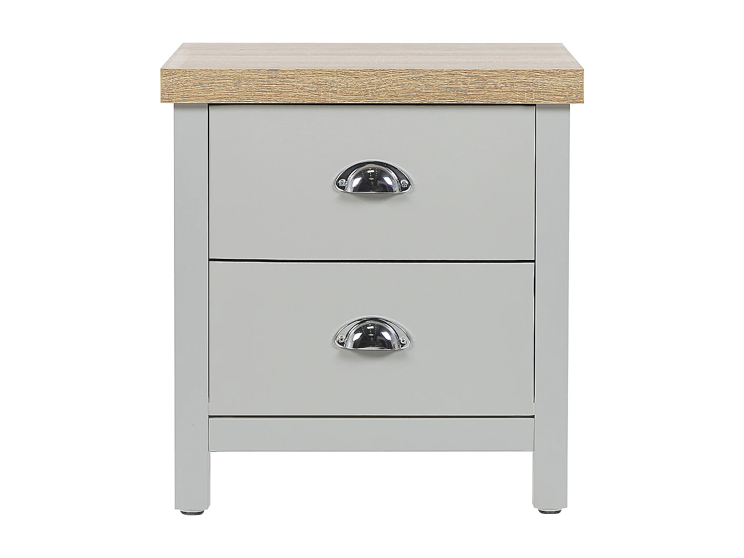 Table de nuit à 2 tiroirs CLIO Gris clair