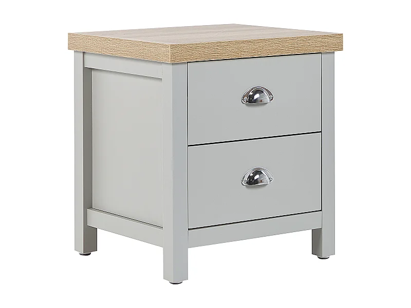 Table de nuit à 2 tiroirs CLIO Gris clair