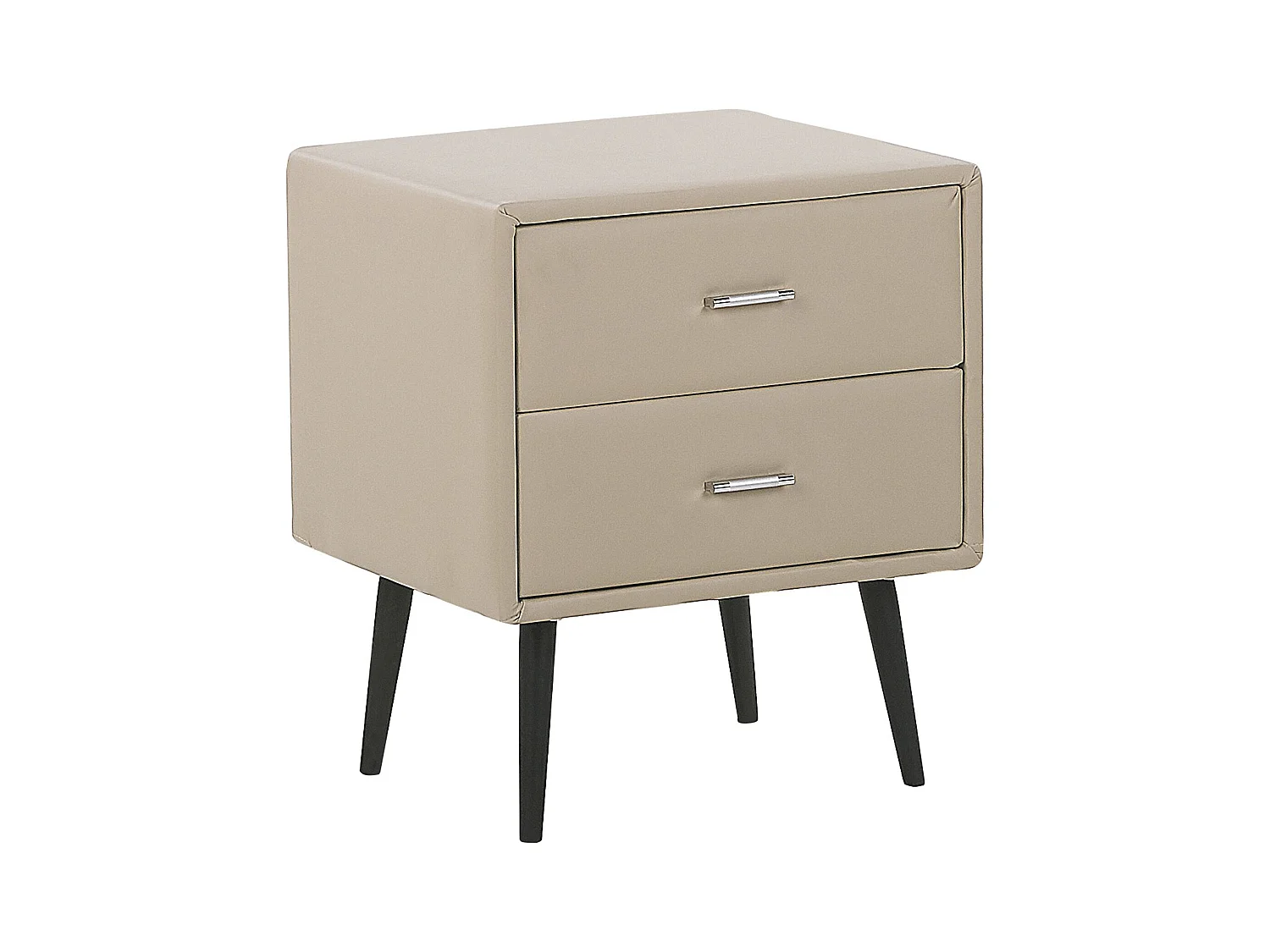 Comodino 2 cassetti ESSONNE Pelle sintetica Beige
