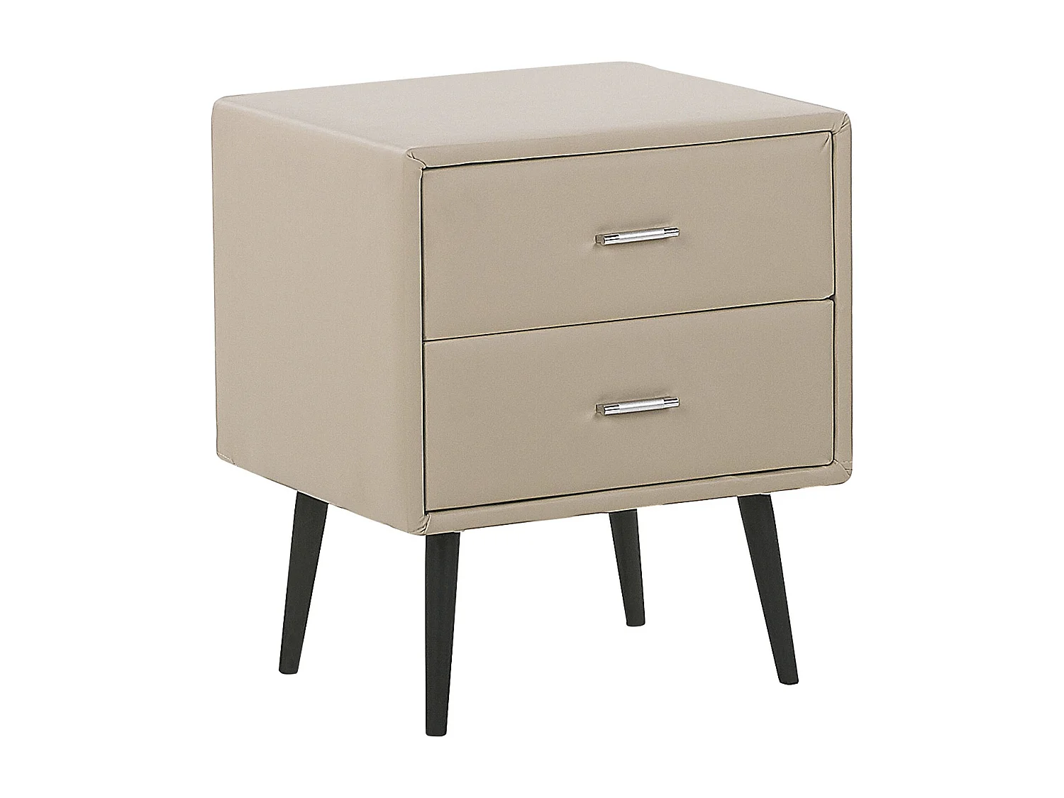 Table de nuit à 2 tiroirs ESSONNE Cuir PU Beige