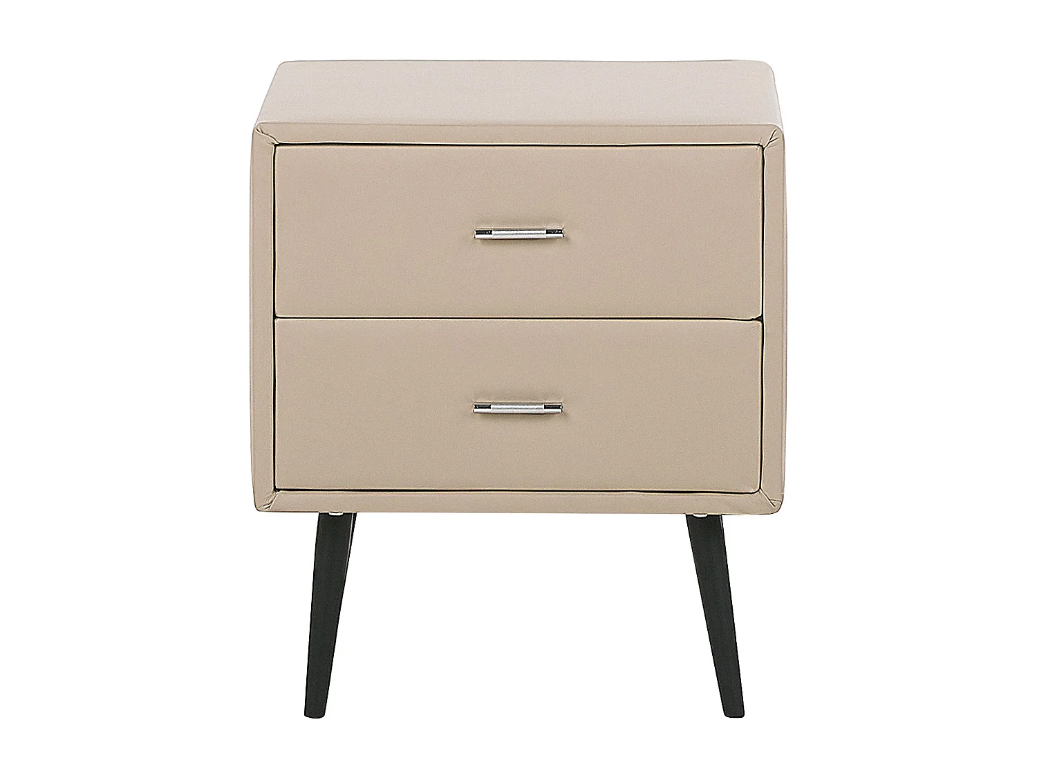 Table de nuit à 2 tiroirs ESSONNE Cuir PU Beige