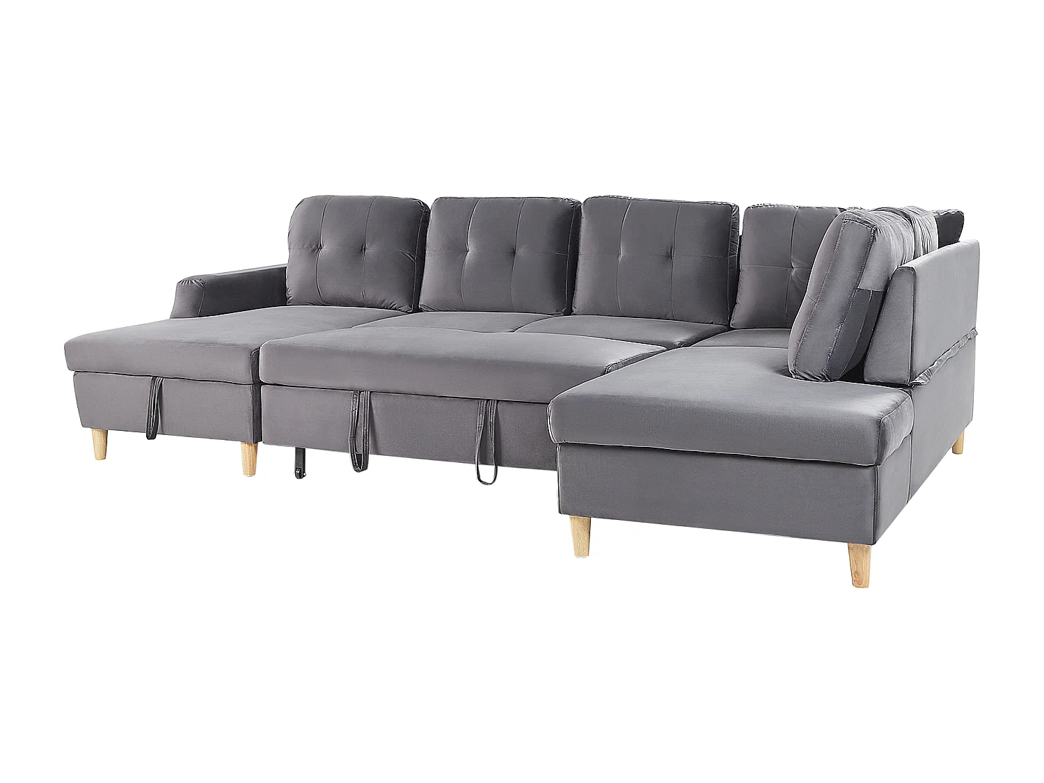 Canapé-lit 4 places LERUM Velours Gris